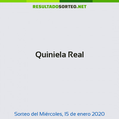 Quiniela Real del 15 de enero de 2020