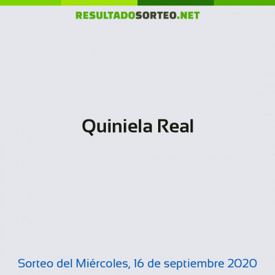 Quiniela Real del 16 de septiembre de 2020