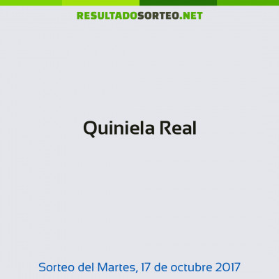 Quiniela Real del 17 de octubre de 2017