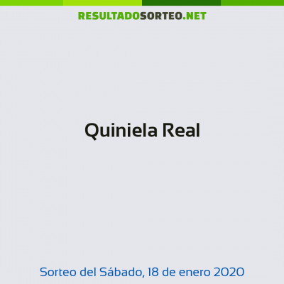 Quiniela Real del 18 de enero de 2020