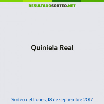 Quiniela Real del 18 de septiembre de 2017