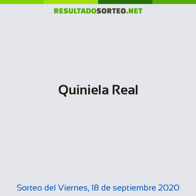 Quiniela Real del 18 de septiembre de 2020