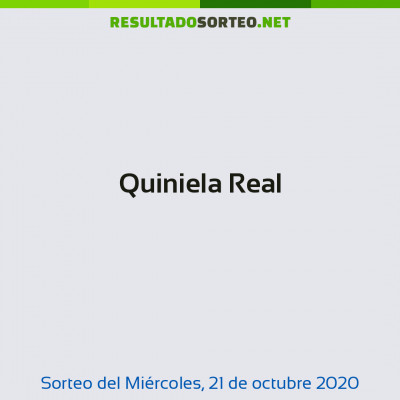 Quiniela Real del 21 de octubre de 2020