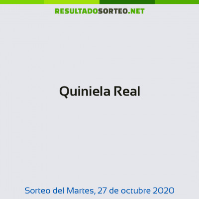 Quiniela Real del 27 de octubre de 2020