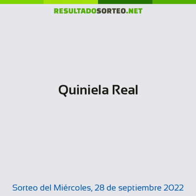 Quiniela Real del 28 de septiembre de 2022