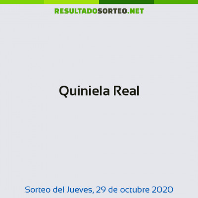 Quiniela Real del 29 de octubre de 2020