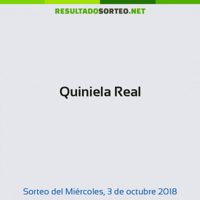 Quiniela Real del 3 de octubre de 2018
