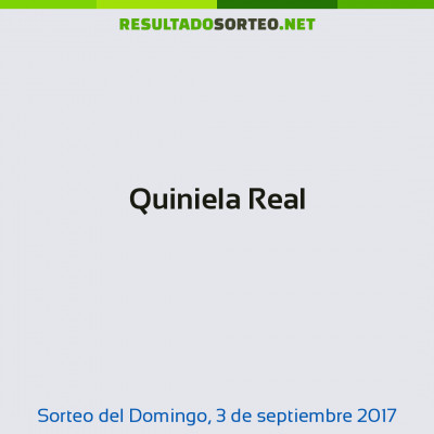 Quiniela Real del 3 de septiembre de 2017