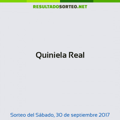 Quiniela Real del 30 de septiembre de 2017