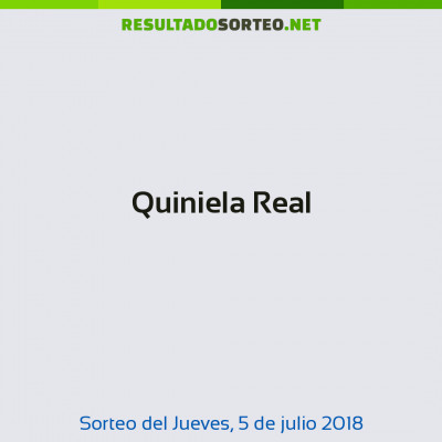 Quiniela Real del 5 de julio de 2018