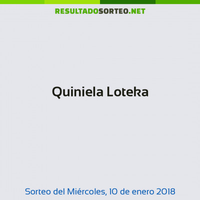 Quiniela Loteka del 10 de enero de 2018