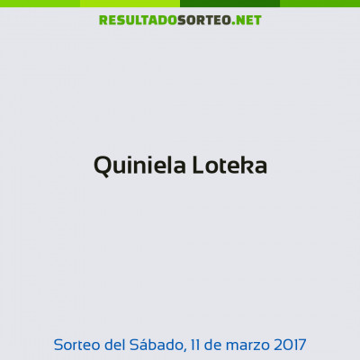 Quiniela Loteka del 11 de marzo de 2017
