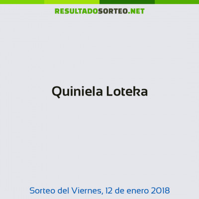 Quiniela Loteka del 12 de enero de 2018