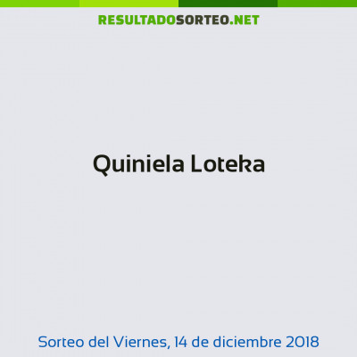 Quiniela Loteka del 14 de diciembre de 2018