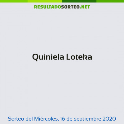 Quiniela Loteka del 16 de septiembre de 2020