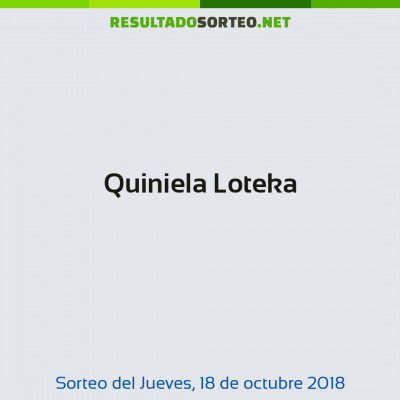 Quiniela Loteka del 18 de octubre de 2018