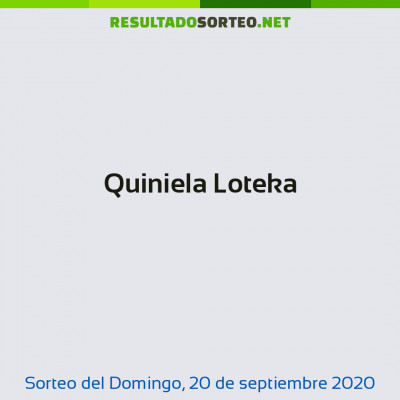 Quiniela Loteka del 20 de septiembre de 2020