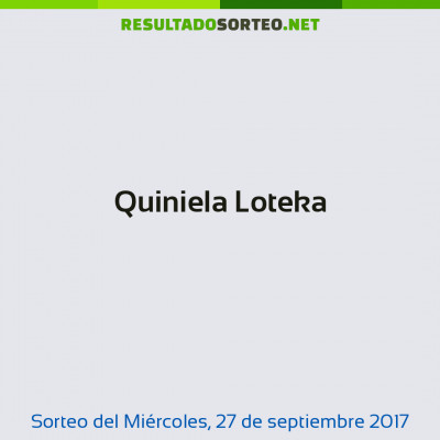 Quiniela Loteka del 27 de septiembre de 2017
