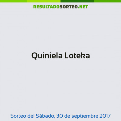 Quiniela Loteka del 30 de septiembre de 2017