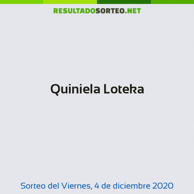 Quiniela Loteka del 4 de diciembre de 2020
