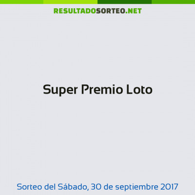 Super Premio Loto del 30 de septiembre de 2017
