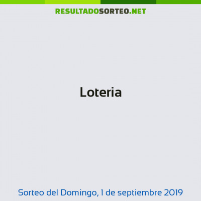 Loteria del 1 de septiembre de 2019