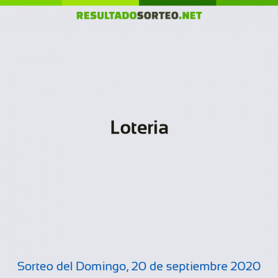 Loteria del 20 de septiembre de 2020