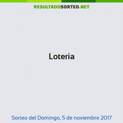 Loteria del 5 de noviembre de 2017