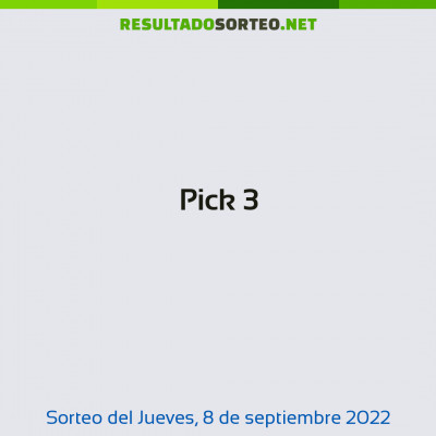 Pick 3 del 8 de septiembre de 2022