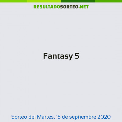 Fantasy 5 del 15 de septiembre de 2020