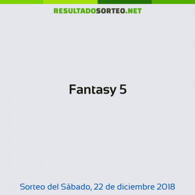 Fantasy 5 del 22 de diciembre de 2018