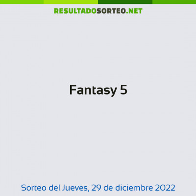 Fantasy 5 del 29 de diciembre de 2022