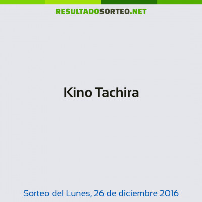 Kino Tachira del 26 de diciembre de 2016