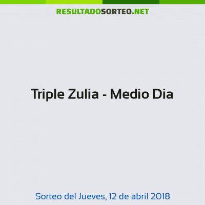 Triple Zulia - Medio Dia del 12 de abril de 2018