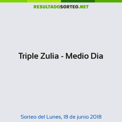 Triple Zulia - Medio Dia del 18 de junio de 2018