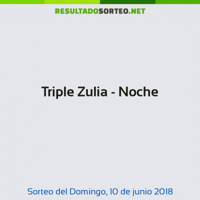 Triple Zulia - Noche del 10 de junio de 2018