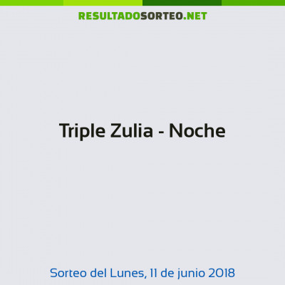 Triple Zulia - Noche del 11 de junio de 2018