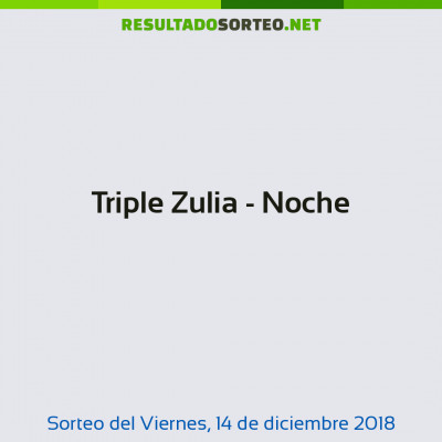 Triple Zulia - Noche del 14 de diciembre de 2018
