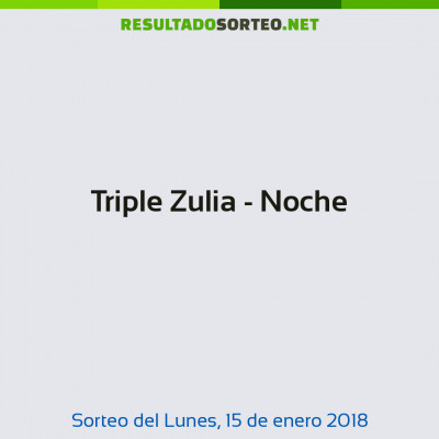 Triple Zulia - Noche del 15 de enero de 2018
