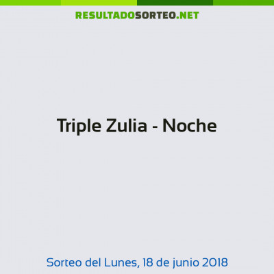Triple Zulia - Noche del 18 de junio de 2018