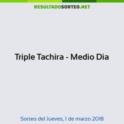 Triple Tachira - Medio Dia del 1 de marzo de 2018