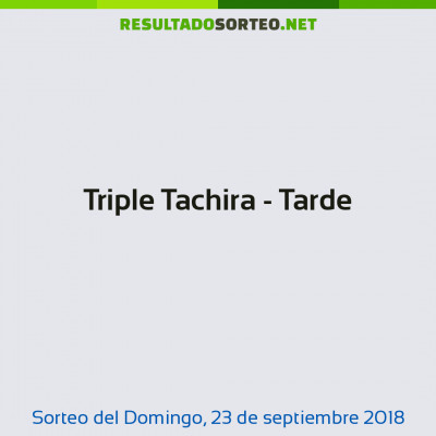 Triple Tachira - Tarde del 23 de septiembre de 2018