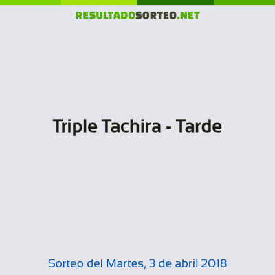 Triple Tachira - Tarde del 3 de abril de 2018