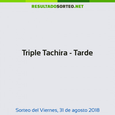 Triple Tachira - Tarde del 31 de agosto de 2018