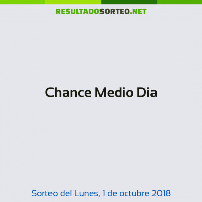 Chance Medio Dia del 1 de octubre de 2018