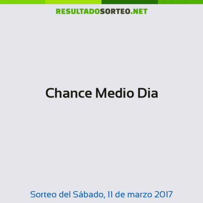 Chance Medio Dia del 11 de marzo de 2017