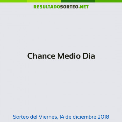 Chance Medio Dia del 14 de diciembre de 2018