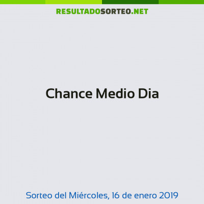 Chance Medio Dia del 16 de enero de 2019