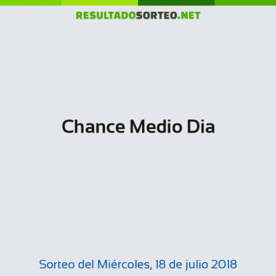 Chance Medio Dia del 18 de julio de 2018