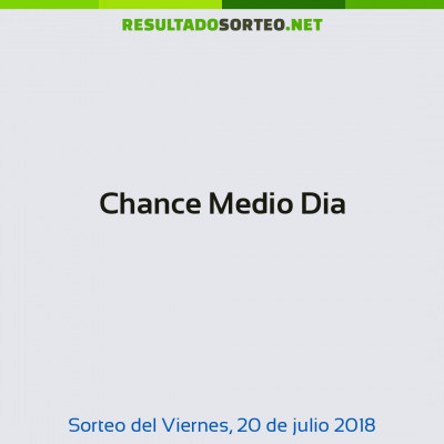 Chance Medio Dia del 20 de julio de 2018